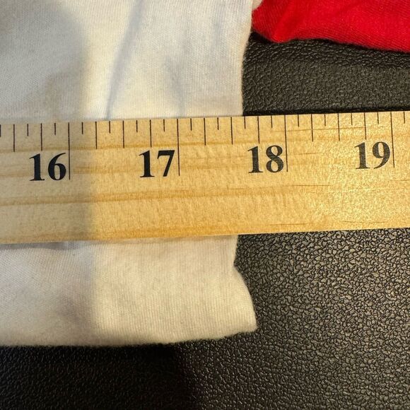 Revive Main White Red Raglan 3/4 Sleeve Baseball Tee Shirt Graphic Print Top - Picture 6 of 6